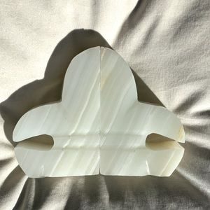 Fleur de Lis Onyx bookends (vintage)